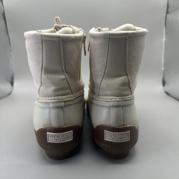 Sperry Saltwater Duck Boots Womens Size 9M White Cream Waterproof Winter Zip - Picture 6 of 9